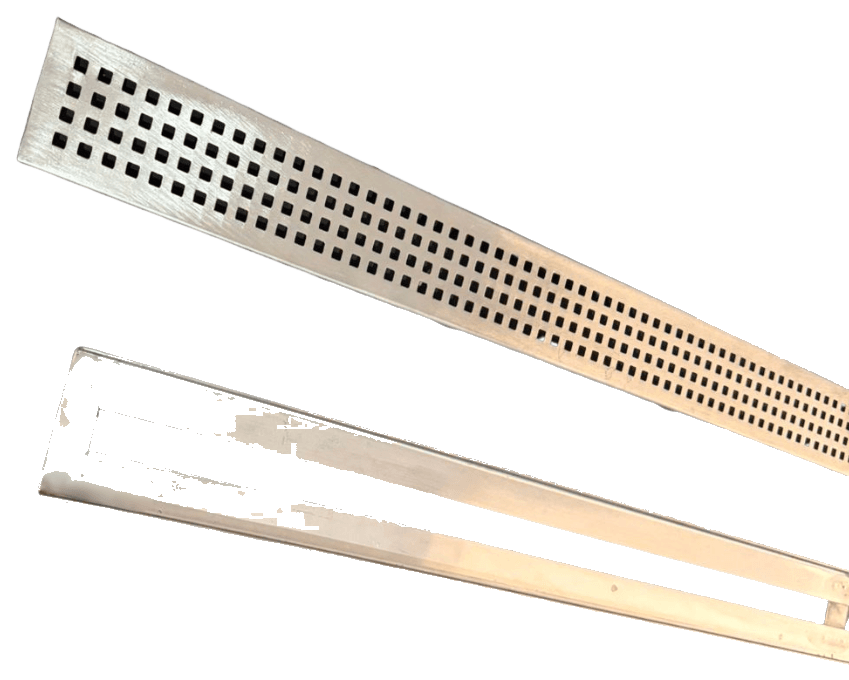 Ralo linear de inox com grelha para banheiro